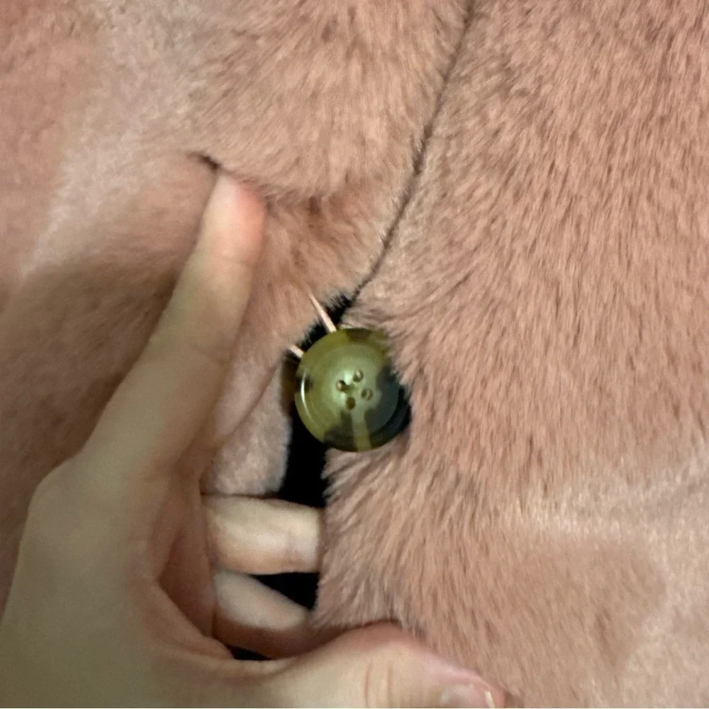 J. Crew Rose Pink Fur Teddy Coat